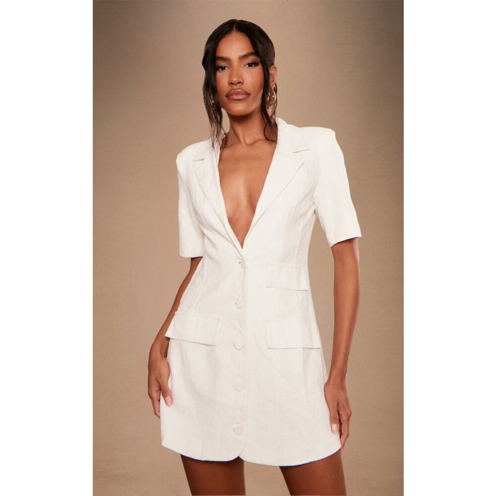 NWOT- ANTHROPOLOGIE SABINA MUSAYEV HALF-SLEEVE BLAZER DRESS CREAM Sz:SM RET$385‎